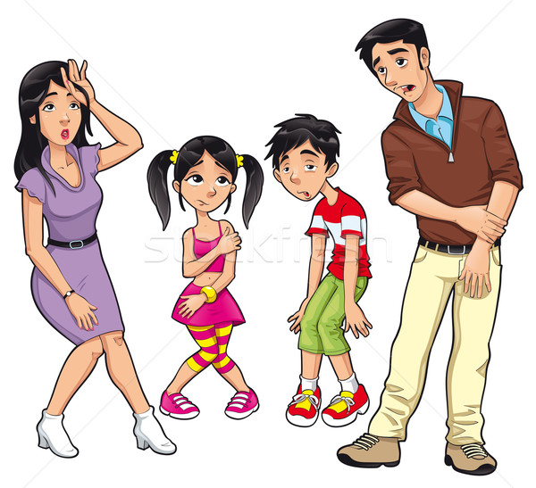 Doente família vetor desenho animado isolado Foto stock © ddraw