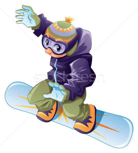 Giovani snowboarder vettore cartoon sport carattere Foto d'archivio © ddraw