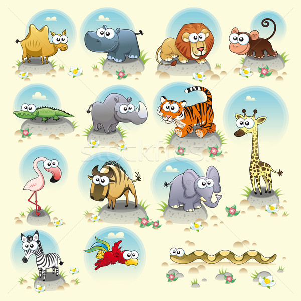 Savanne dieren grappig cartoon vector Stockfoto © ddraw