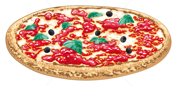 Pizza Italiană produse alimentare desen animat vector izolat Imagine de stoc © ddraw
