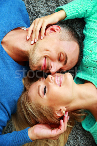 Foto stock: Feliz · tapete · cara · homem · casal