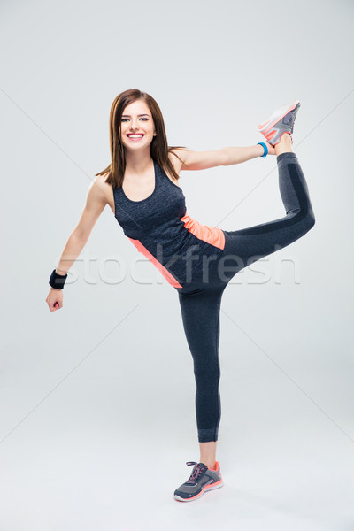 Сток-фото: счастливым · спортивных · женщину · ногу