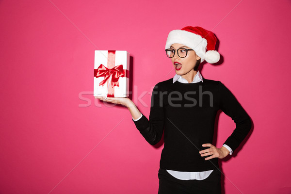 Portrait of a happy excited businesswoman Stock photo © deandrobot
