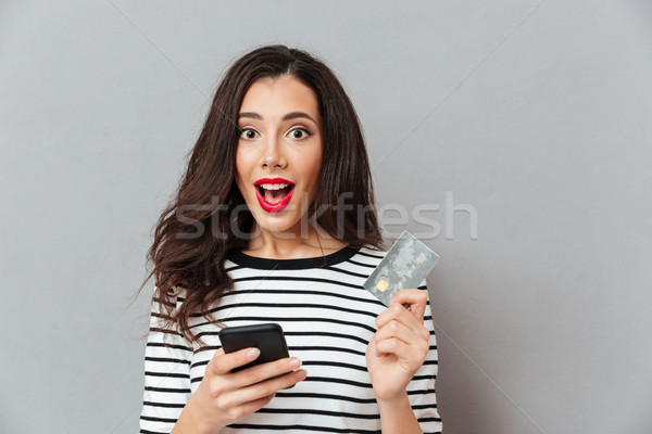 Portrait of a joyful girl Stock photo © deandrobot