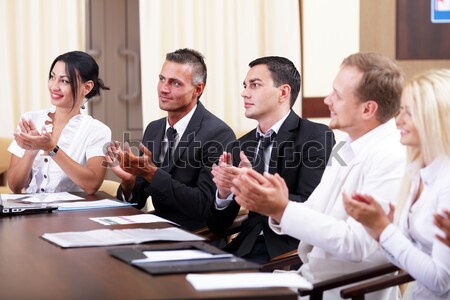 Diverso grupo pessoas de negócios escritório reunião janela Foto stock © deandrobot