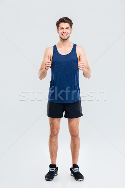 Foto stock: Retrato · fitness · homem · polegar