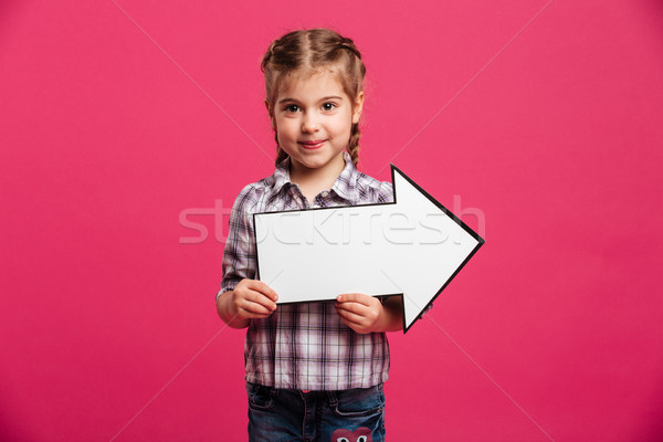 Zdjęcia stock: Uśmiechnięty · dziewczynka · dziecko · arrow · obraz