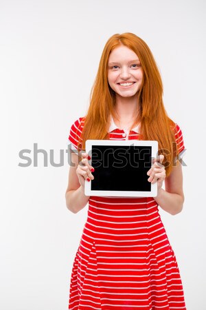 Sorridere tablet schermo ritratto Foto d'archivio © deandrobot