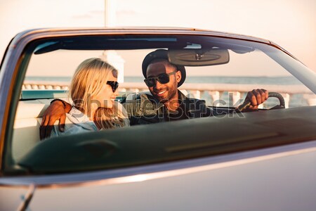 Stock foto: Porträt · glücklich · Auto · Sommer