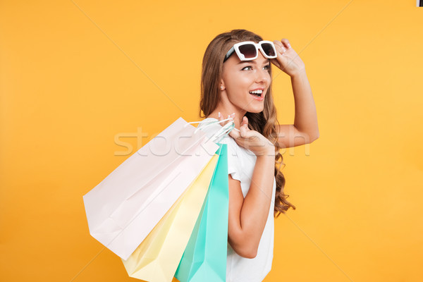 ストックフォト: かなり · 若い女性 · ショッピングバッグ · 写真
