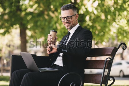 портрет успешный бизнесмен формальный одежды сидят Сток-фото © deandrobot