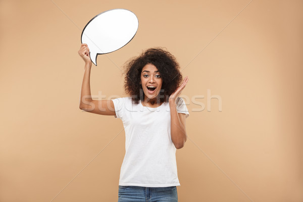 Portrait excité jeunes africaine femme [[stock_photo]] © deandrobot