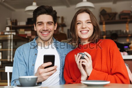 Glücklich Paar Frau Mann lächelnd Freizeit Stock foto © deandrobot