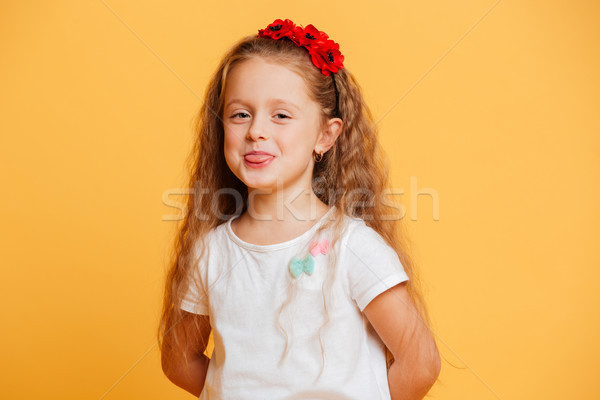 смешные девушки ребенка Постоянный изолированный изображение Сток-фото © deandrobot