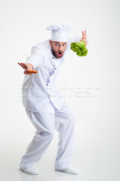 Ritratto divertente chef cuoco dancing Foto d'archivio © deandrobot