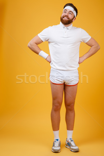 Porträt funny Sportler halten Arme Stock foto © deandrobot