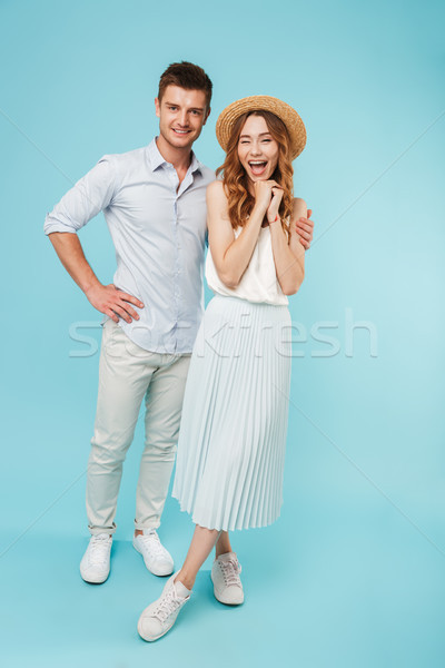 Stock photo: Happy caucasian people man and woman