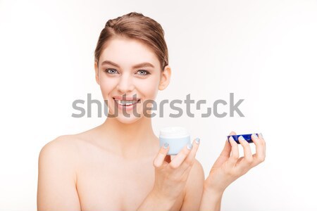 Mann Lotion rasieren Gesicht gut aussehend Stock foto © deandrobot