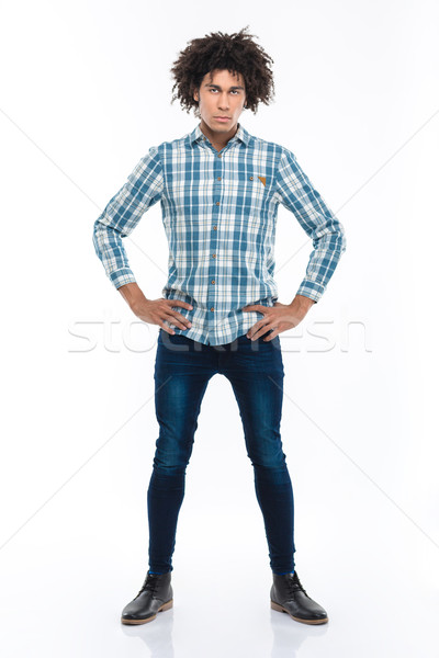 Foto stock: África · hombre · pelo · rizado · retrato · pie