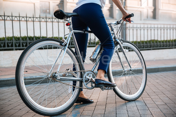 Stock fotó: Kép · női · motoros · lovaglás · bicikli · utca