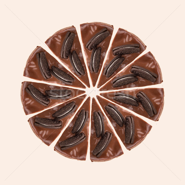 Circle of chocolate pies isolated Stock photo © deandrobot