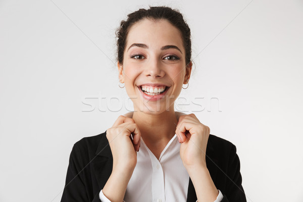 Mujer de negocios botón camisa aislado imagen jóvenes Foto stock © deandrobot