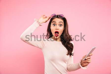 Frightened young girl in underwear Stock photo © deandrobot