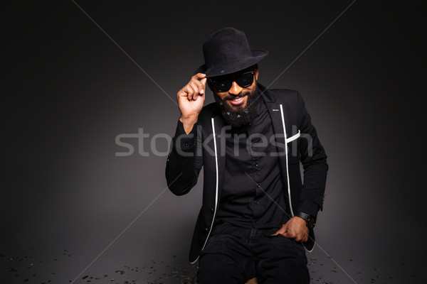 Happy afro american man in stylish cloth Stock photo © deandrobot