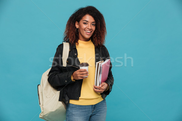 [[stock_photo]]: Heureux · jeunes · africaine · femme · ordinateurs · portables