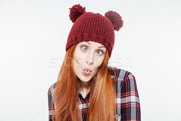 Woman with funny face  Stock photo © deandrobot
