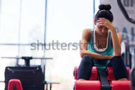 женщину тренировки машина портрет спортивных фитнес Сток-фото © deandrobot