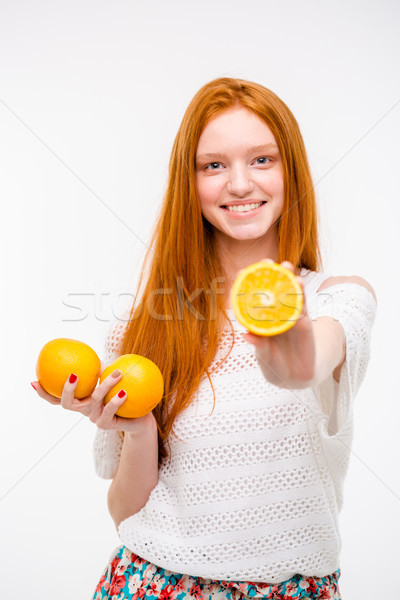 Retrato bastante mulher jovem suculento delicioso Foto stock © deandrobot