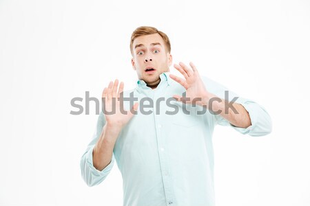 Stockfoto: Bang · bange · jonge · man · holding · handen · handen · man