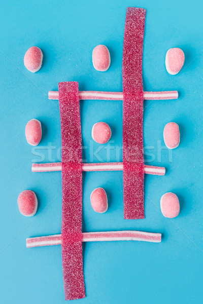 Top view of a mixed colorful sweet candy Stock photo © deandrobot