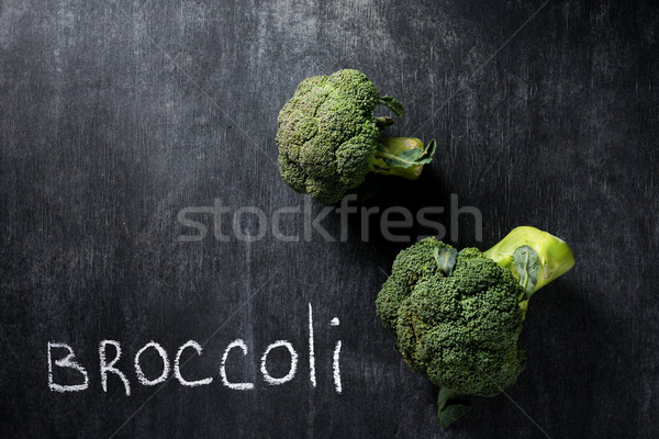 Broccoli donkere schoolbord top gezondheid Stockfoto © deandrobot