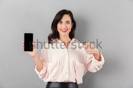 Zdjęcia stock: Uśmiechnięty · kobieta · interesu · stałego · odizolowany · biały · działalności