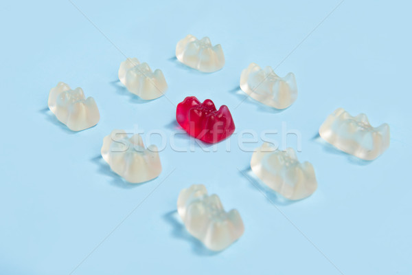 Dulces osito de peluche forma imagen azul Foto stock © deandrobot
