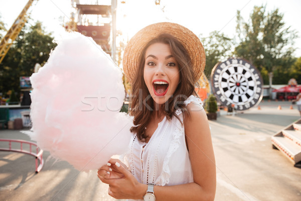 Stockfoto: Portret · glimlachend · meisje · katoen