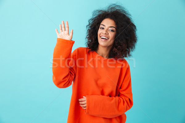 Foto stock: Conteúdo · americano · mulher · colorido · camisas · sorridente