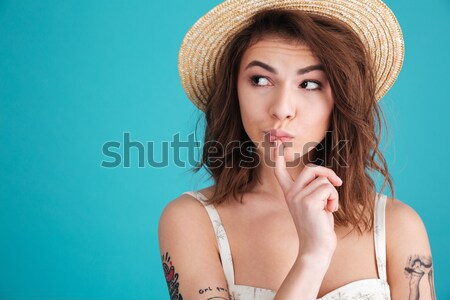 Maravilhado menina lingerie olhando câmera retrato Foto stock © deandrobot