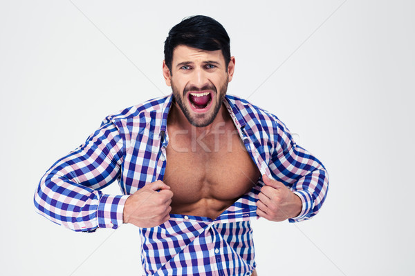 Portrait of angry man shouting Stock photo © deandrobot