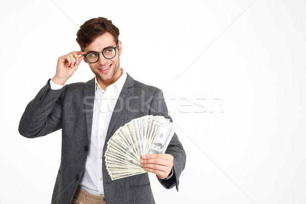 Portrait heureux souriant homme lunettes veste [[stock_photo]] © deandrobot