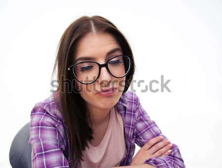 Young woman making funny face Stock photo © deandrobot