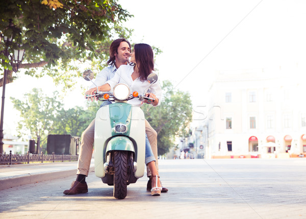 Feliz europeu casal cidade Foto stock © deandrobot