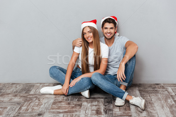 Foto stock: Feliz · Pareja · Navidad · bastante