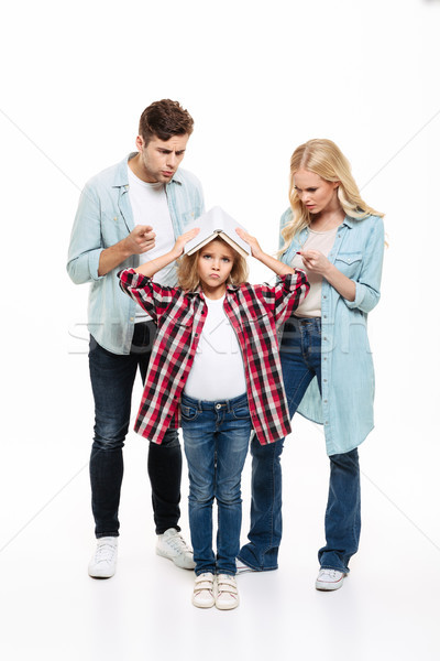 Portrait famille argument enfant permanent Photo stock © deandrobot
