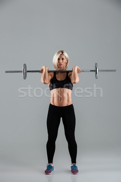 Porträt motiviert muskuläre Erwachsenen Sportlerin Stock foto © deandrobot