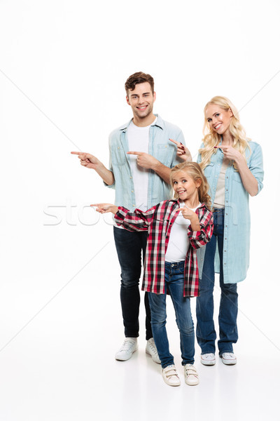 Tam uzunlukta portre gülen aile çocuk mutlu Stok fotoğraf © deandrobot