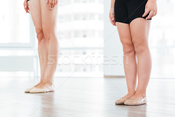 Ballet teacher and little girl standing in same pose Stock photo © deandrobot
