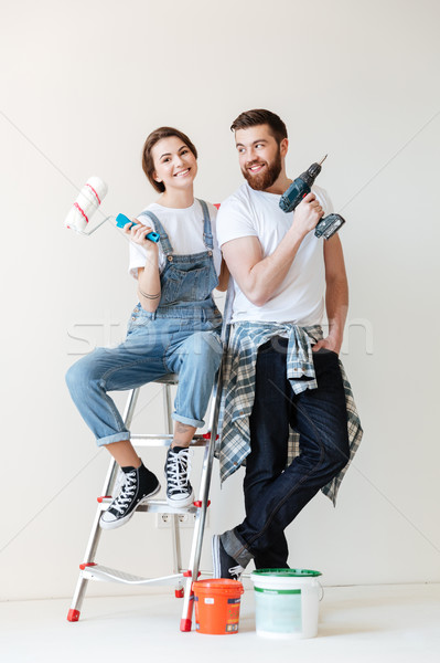 Foto stock: Jóvenes · feliz · amoroso · Pareja · sesión